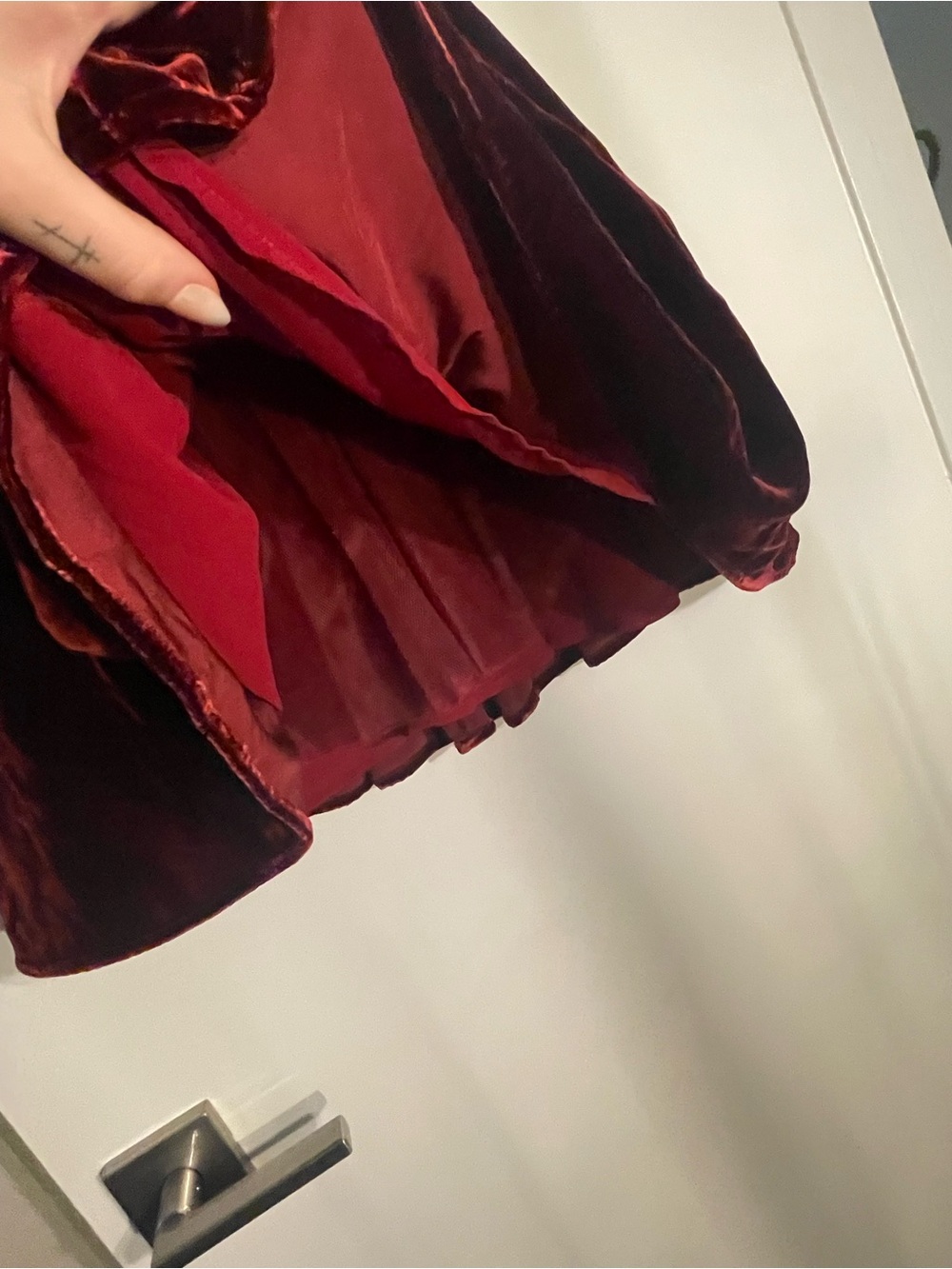 Reformation Contessa Velvet Burgundy Fit and Flare Mini - Picture 5 of 6
